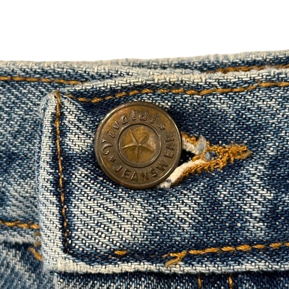 Vintage Vivaldi Jeanswear Women's Denim Maxi Skirt Blue Size 10 Back Slit USA - Picture 2 of 6